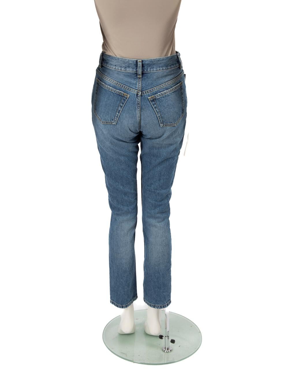 Gray Balenciaga Blue Denim Distressed Hem Jeans Size S