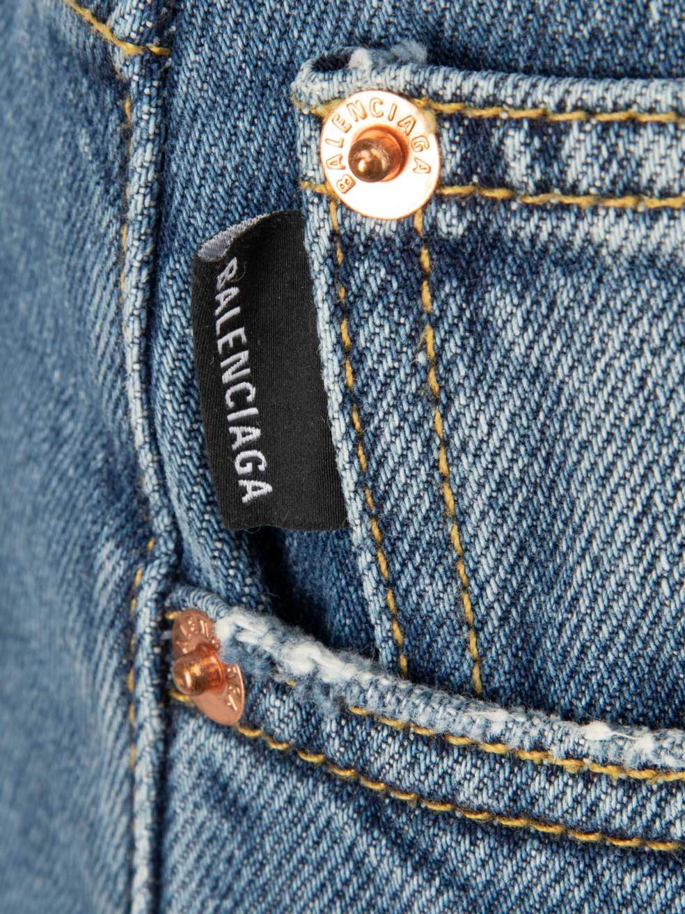 Women's Balenciaga Blue Denim Distressed Hem Jeans Size S
