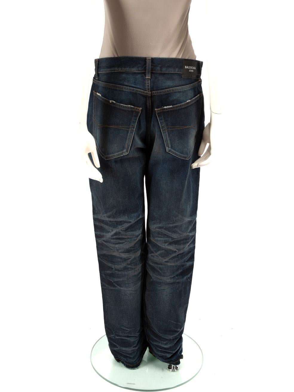 Black Balenciaga Blue Denim Faded Effect Jeans Size M
