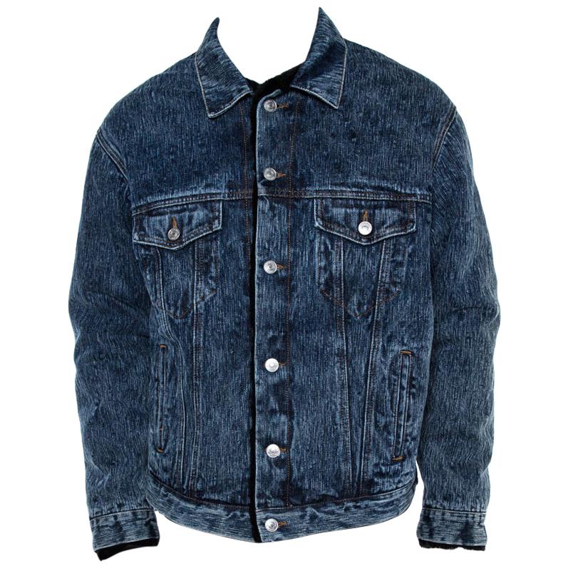 Balenciaga shearling denim jacket discount