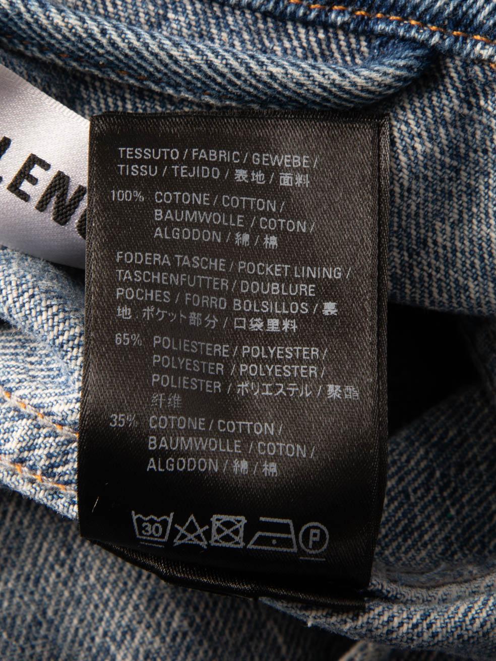 Balenciaga Blue Denim Logo Printed Jacket Size S 3