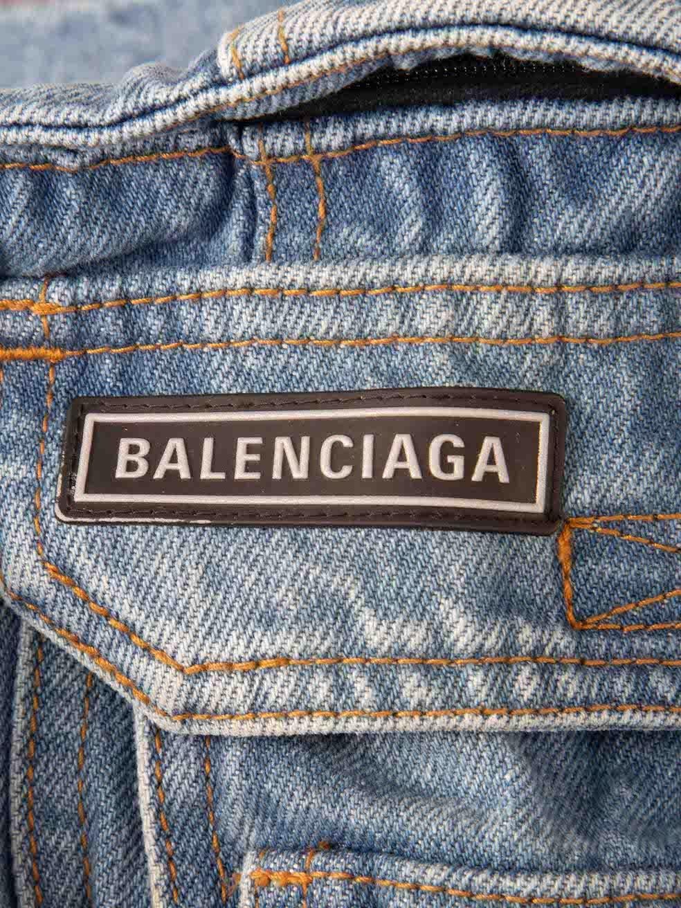 Balenciaga Blue Denim Multipocket Zip Cargo Jeans Size M In Excellent Condition In London, GB