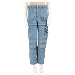 Balenciaga Blue Denim Multipocket Zip Cargo Jeans Size M