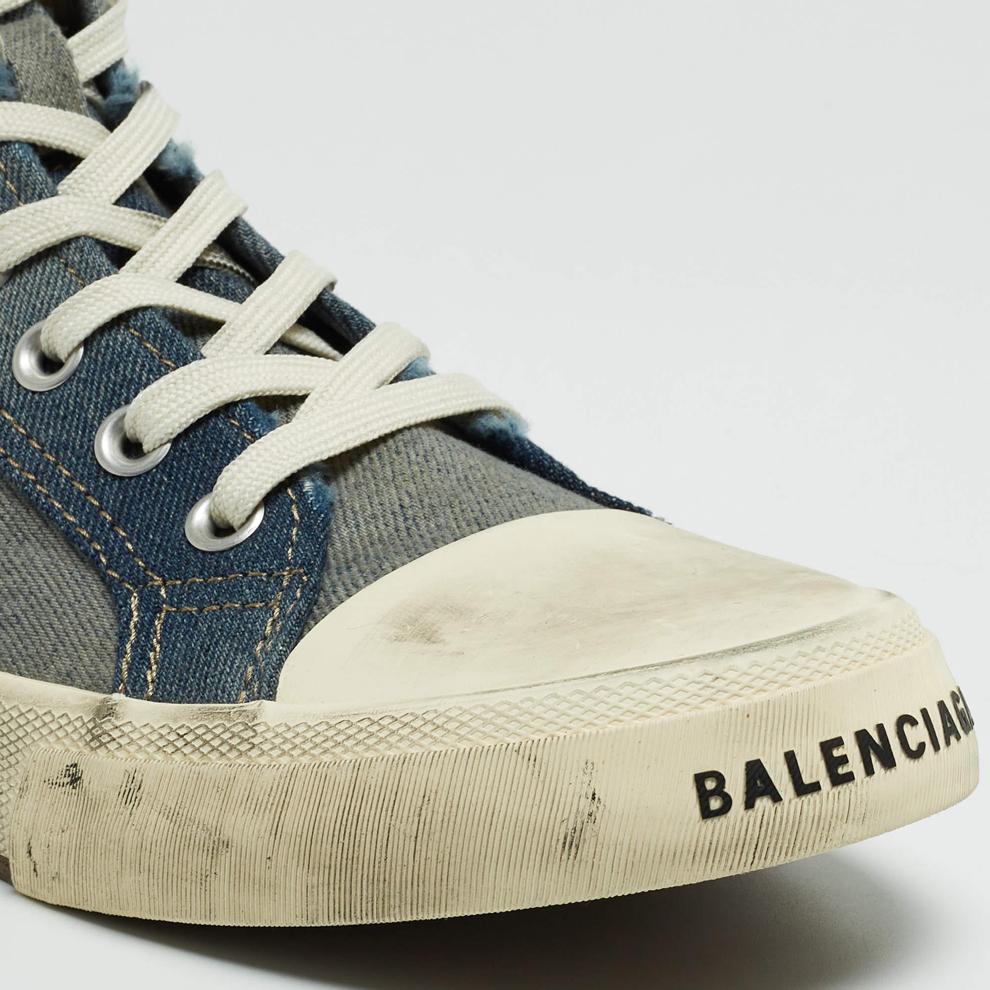 Balenciaga Blue Denim Paris High Top Sneakers Size 42 4