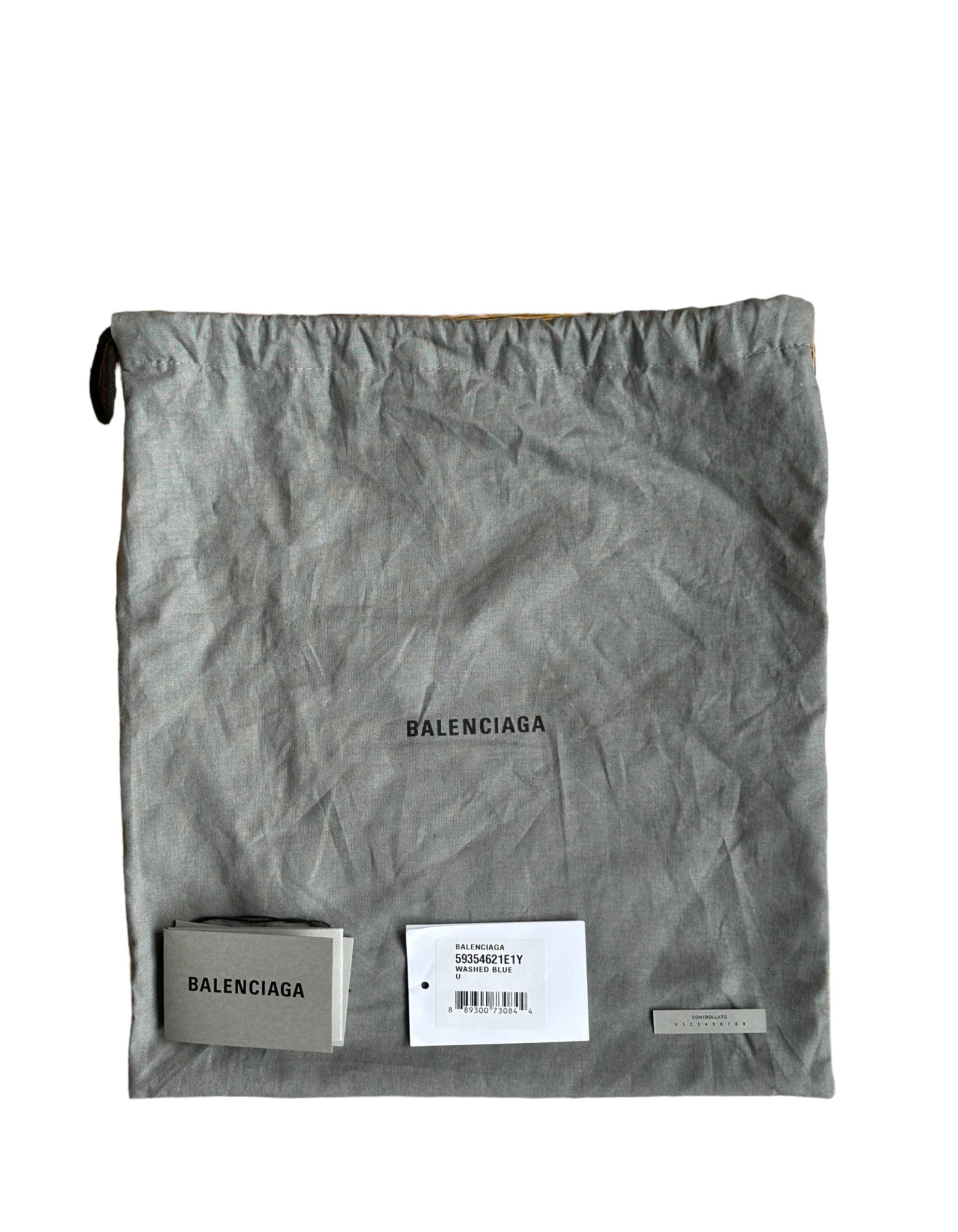 Balenciaga Blue Denim Patchwork Small Hourglass Top Handle Bag 7