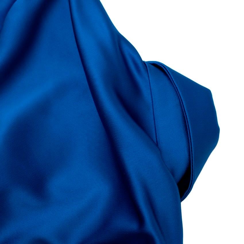 Balenciaga Blue Draped Satin Shirt For Sale 3