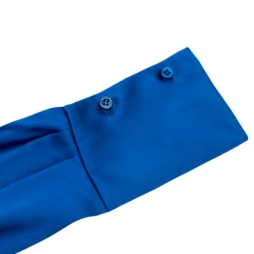 Women's Balenciaga Blue Draped Satin Shirt For Sale