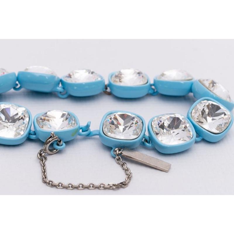 Balenciaga Blue Enamel Bracelet For Sale 2