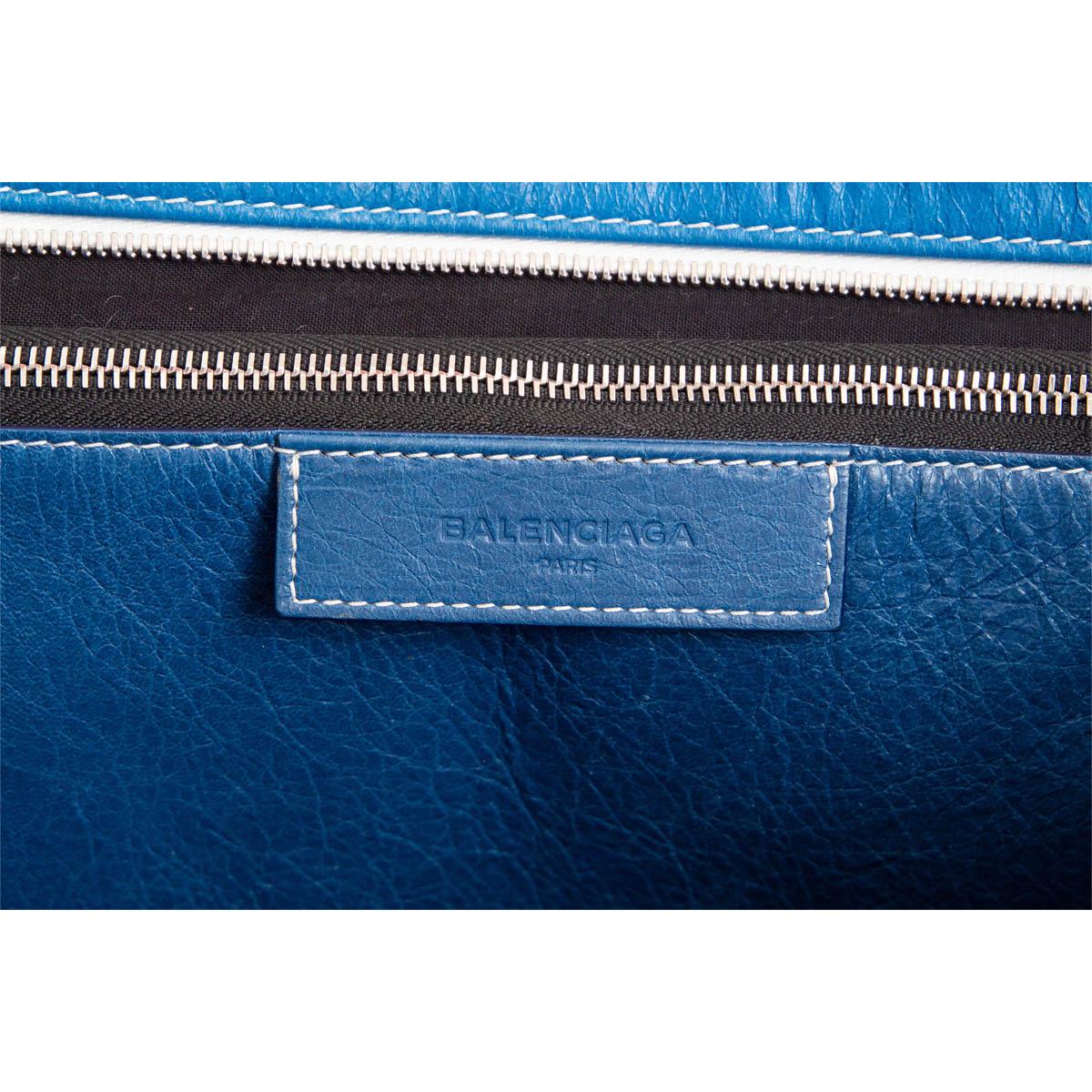 Blue BALENCIAGA blue green red leather 2017 STRIPED BAZAR LARGE SHOPPER Bag