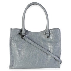Balenciaga Blau-Graue „Agneau Arena Mini Le City“-Tragetasche