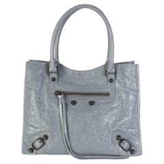 Balenciaga Blau-Graue „Agneau Arena Mini Le City“-Tragetasche