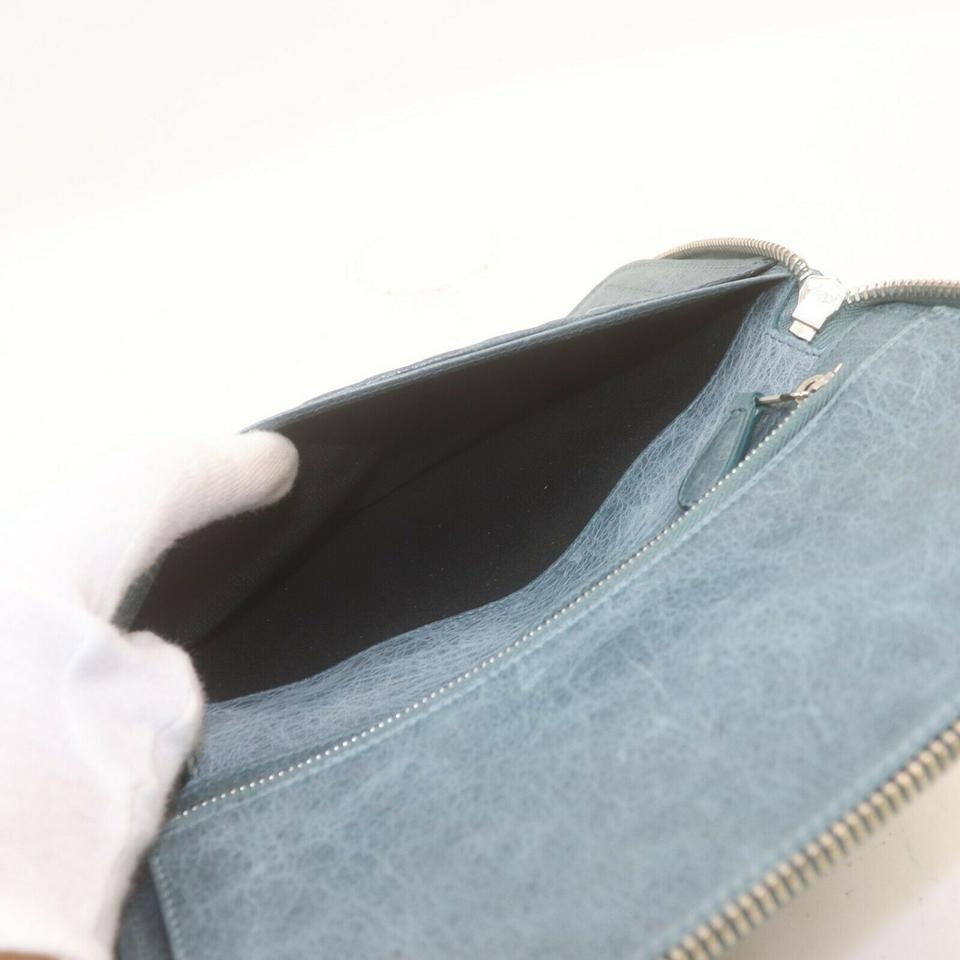 Balenciaga Blue Leather Arena Zippy Wallet Long Zip Around 861786 1