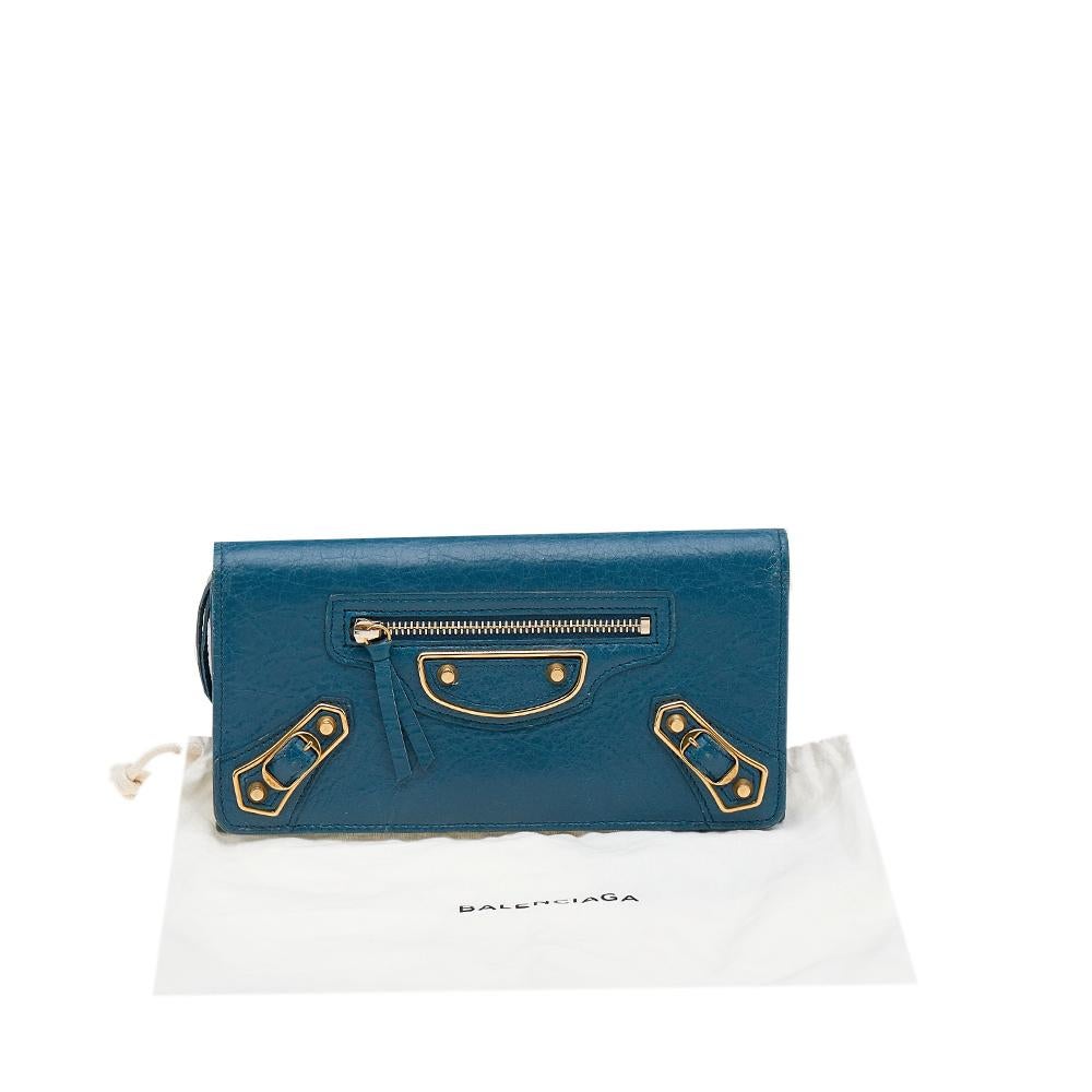Balenciaga Blue Leather City Wallet 5