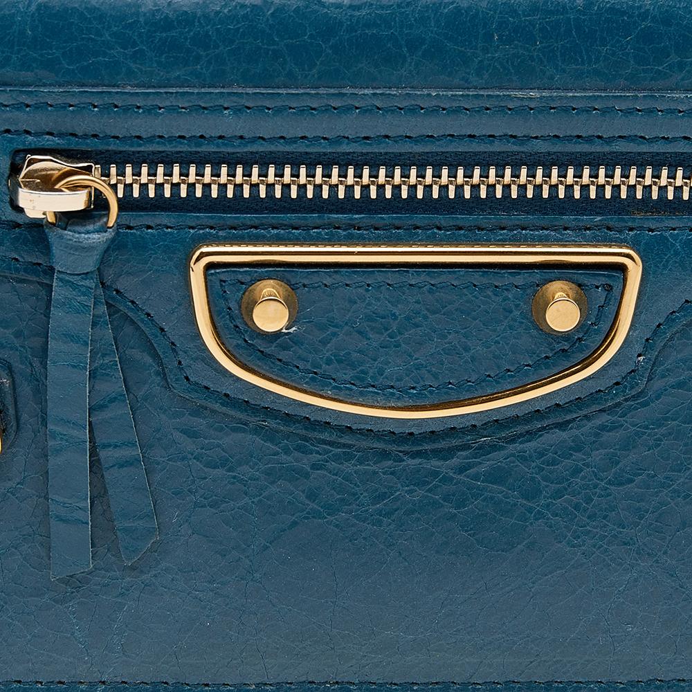 Women's Balenciaga Blue Leather City Wallet