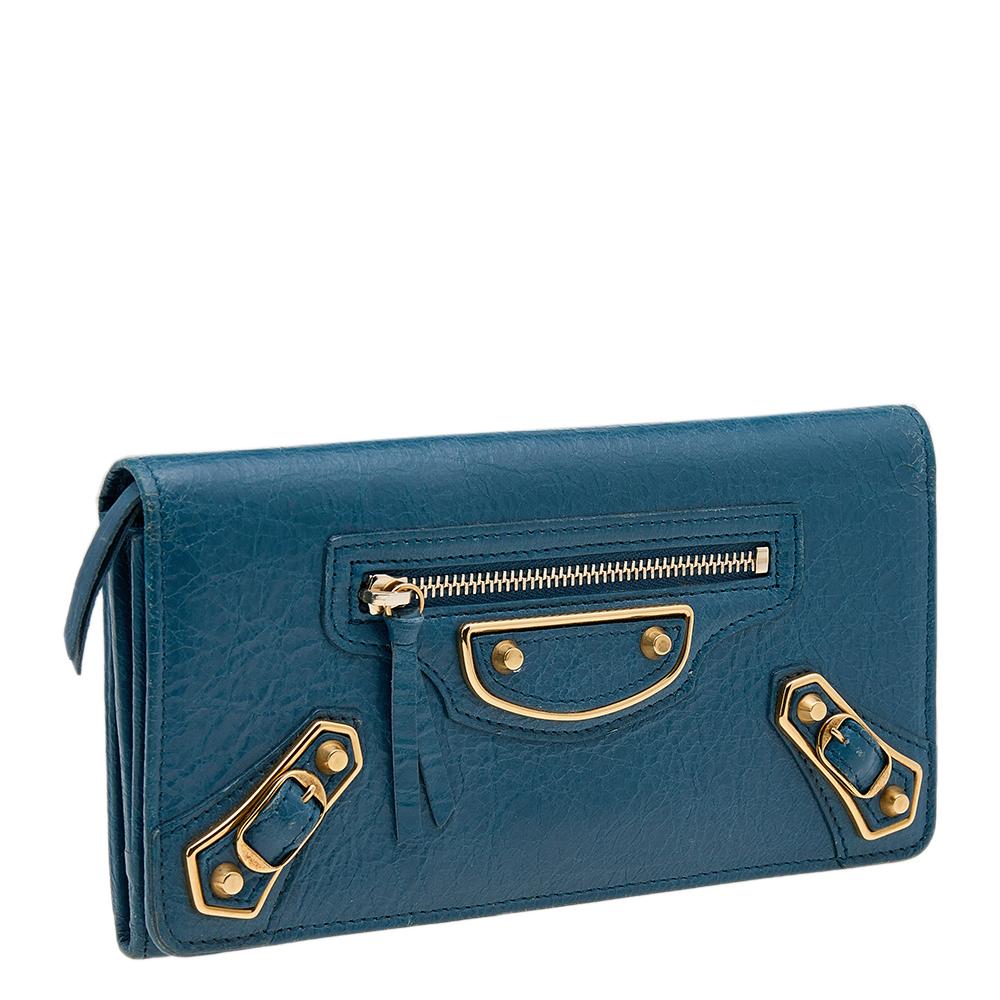 Balenciaga Blue Leather City Wallet 2