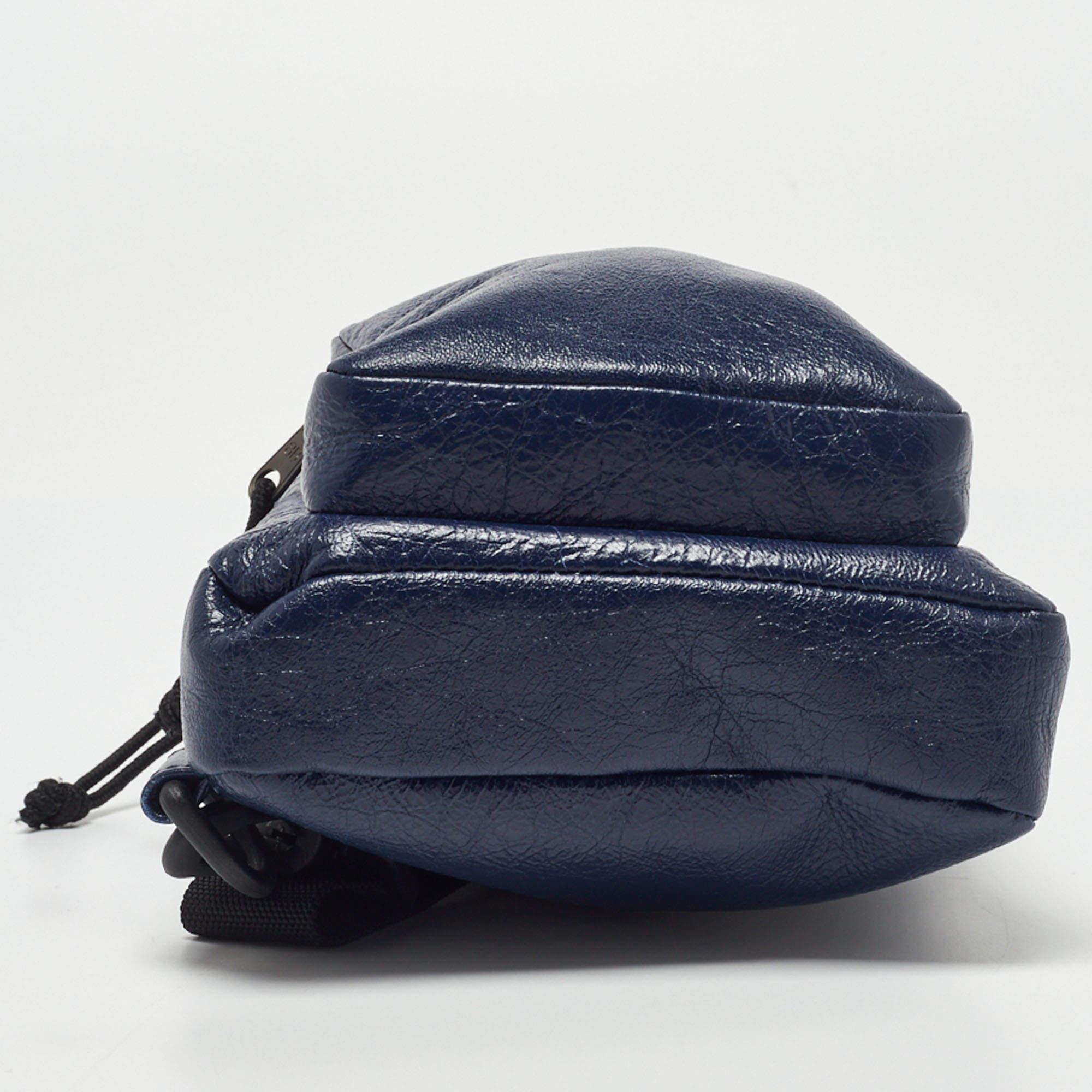 Men's Balenciaga Blue Leather Explorer Crossbody Bag