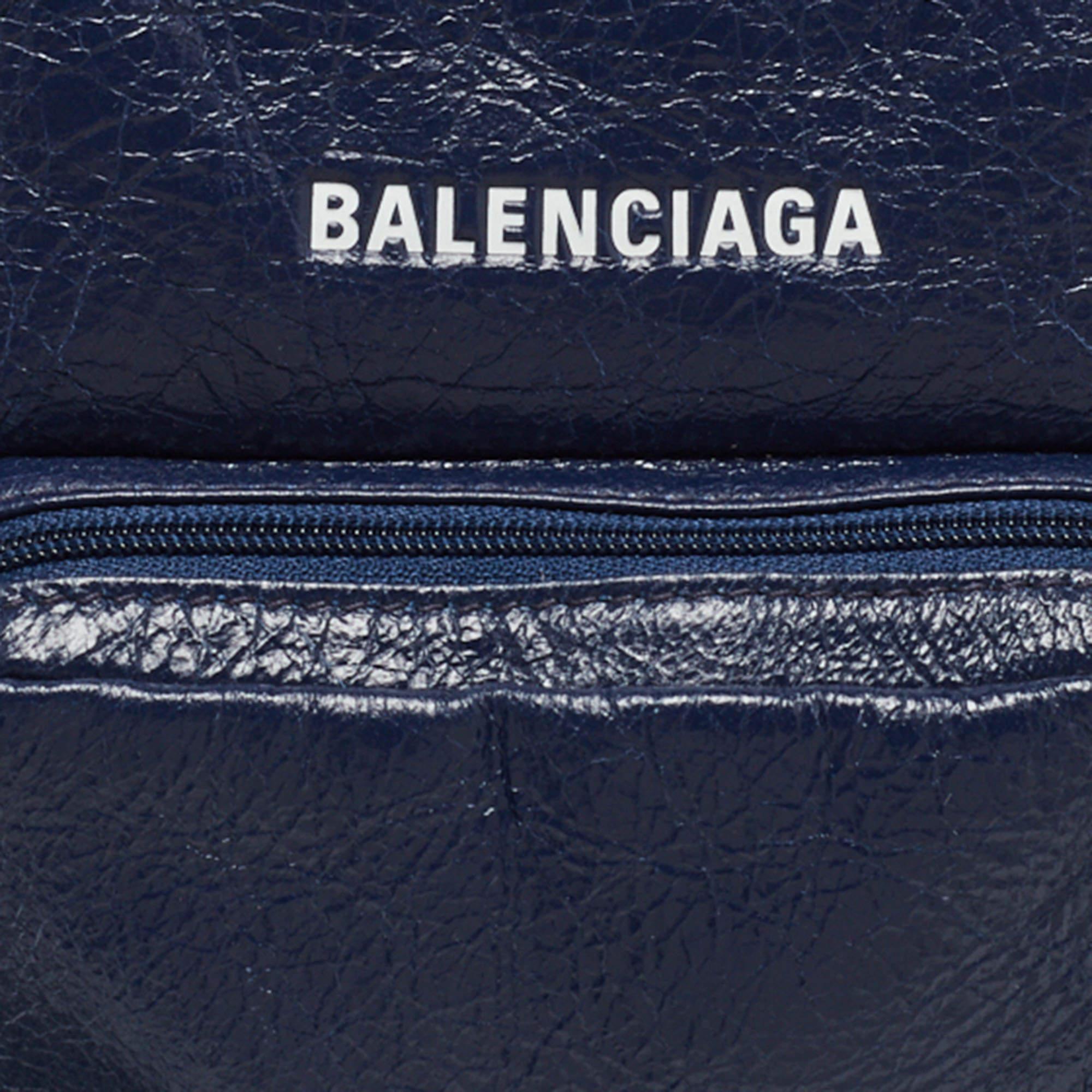 Balenciaga Blue Leather Explorer Crossbody Bag 4