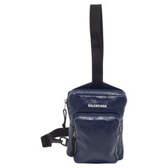 Balenciaga Blue Leather Explorer Crossbody Bag
