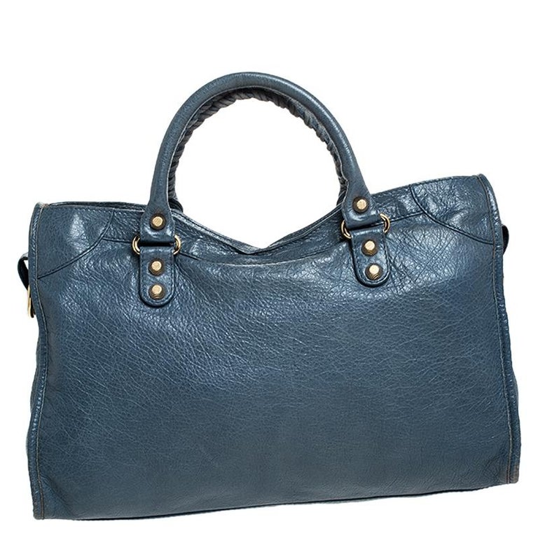 Balenciaga Blue Leather GH City Bag For Sale at 1stDibs | balenciaga ...
