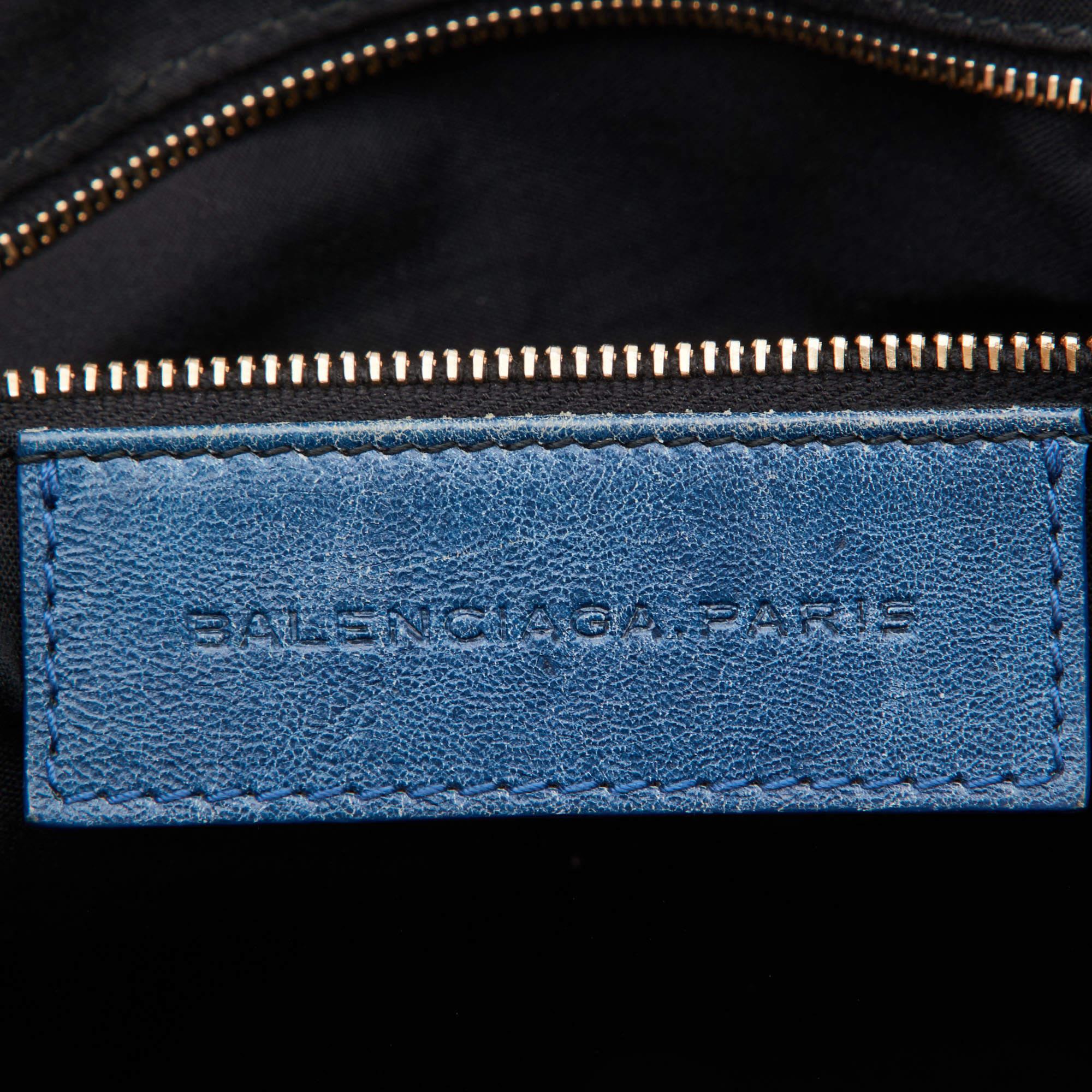 Balenciaga Blue Leather Giant 21 Rose Gold Hardware Work Tote 9