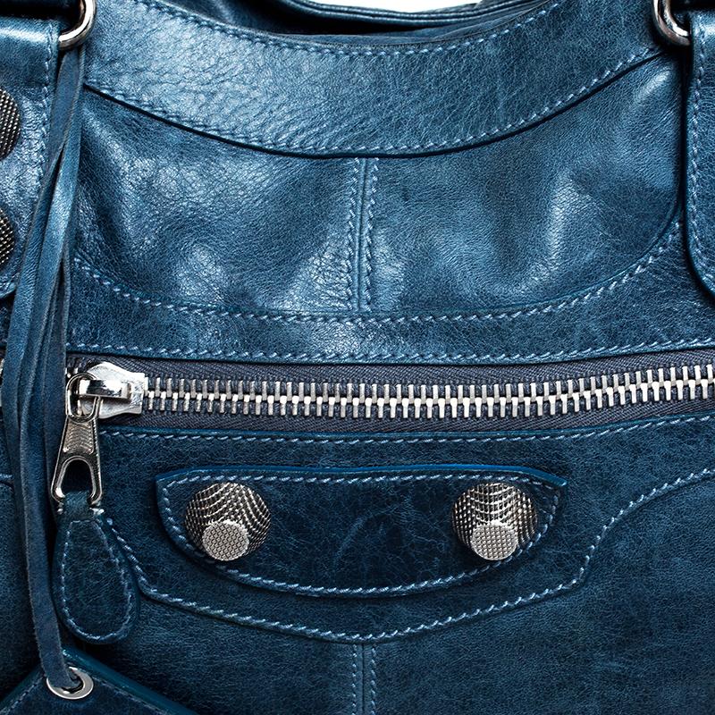 Balenciaga Blue Leather GSH Midday Bag 6