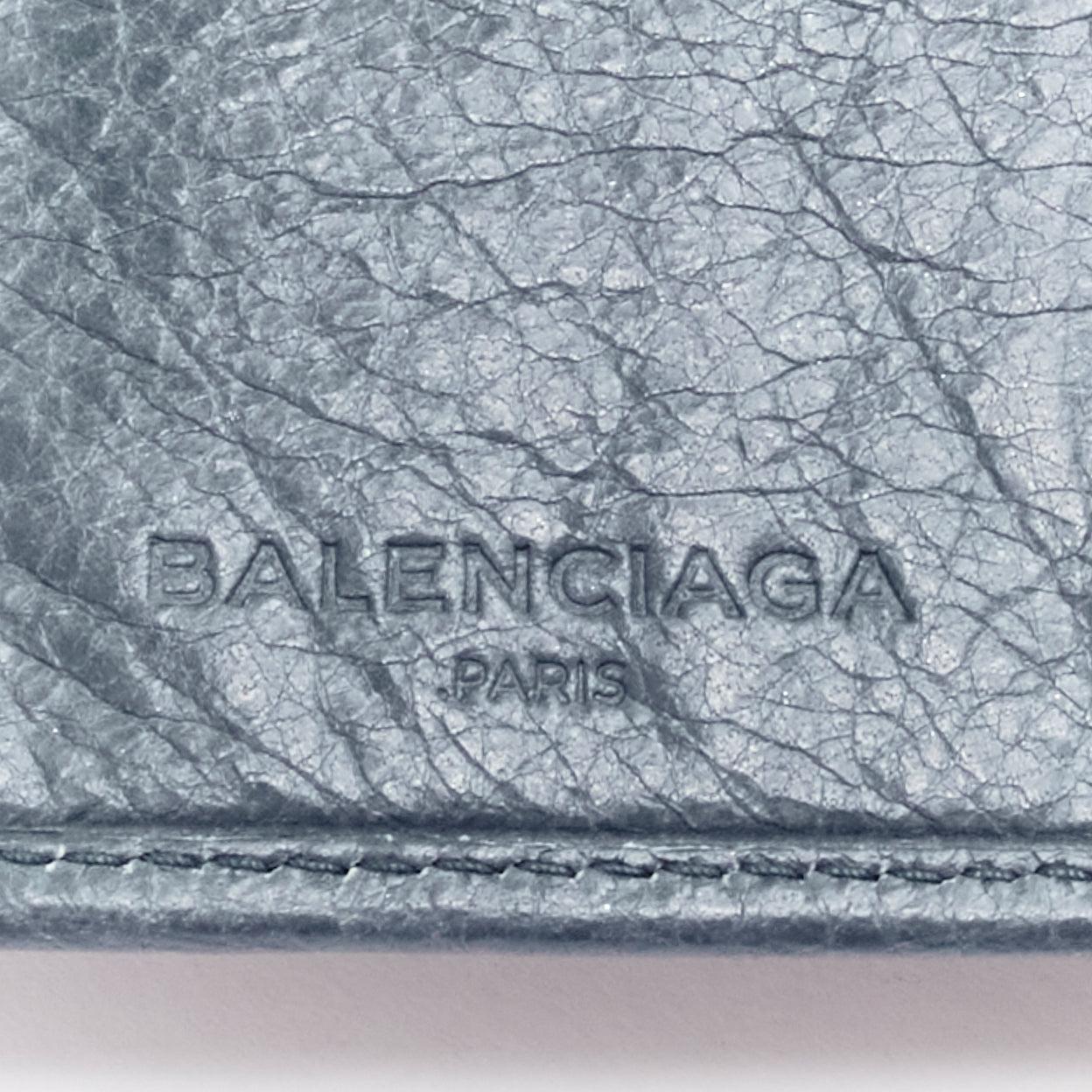 BALENCIAGA blue leather motorcycle long wallet on chain cluch bag For Sale 7