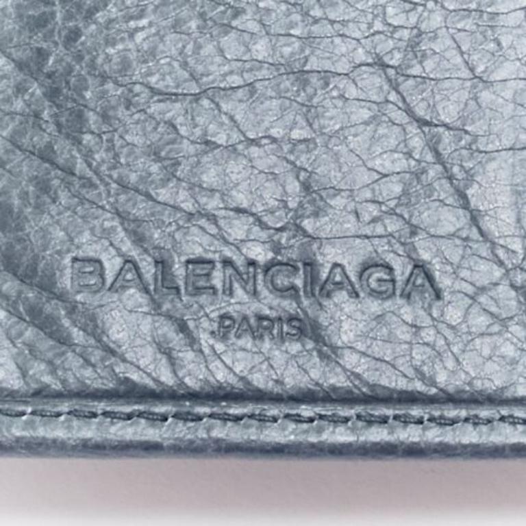 BALENCIAGA blue leather motorcycle long wallet on chain cluch bag 7