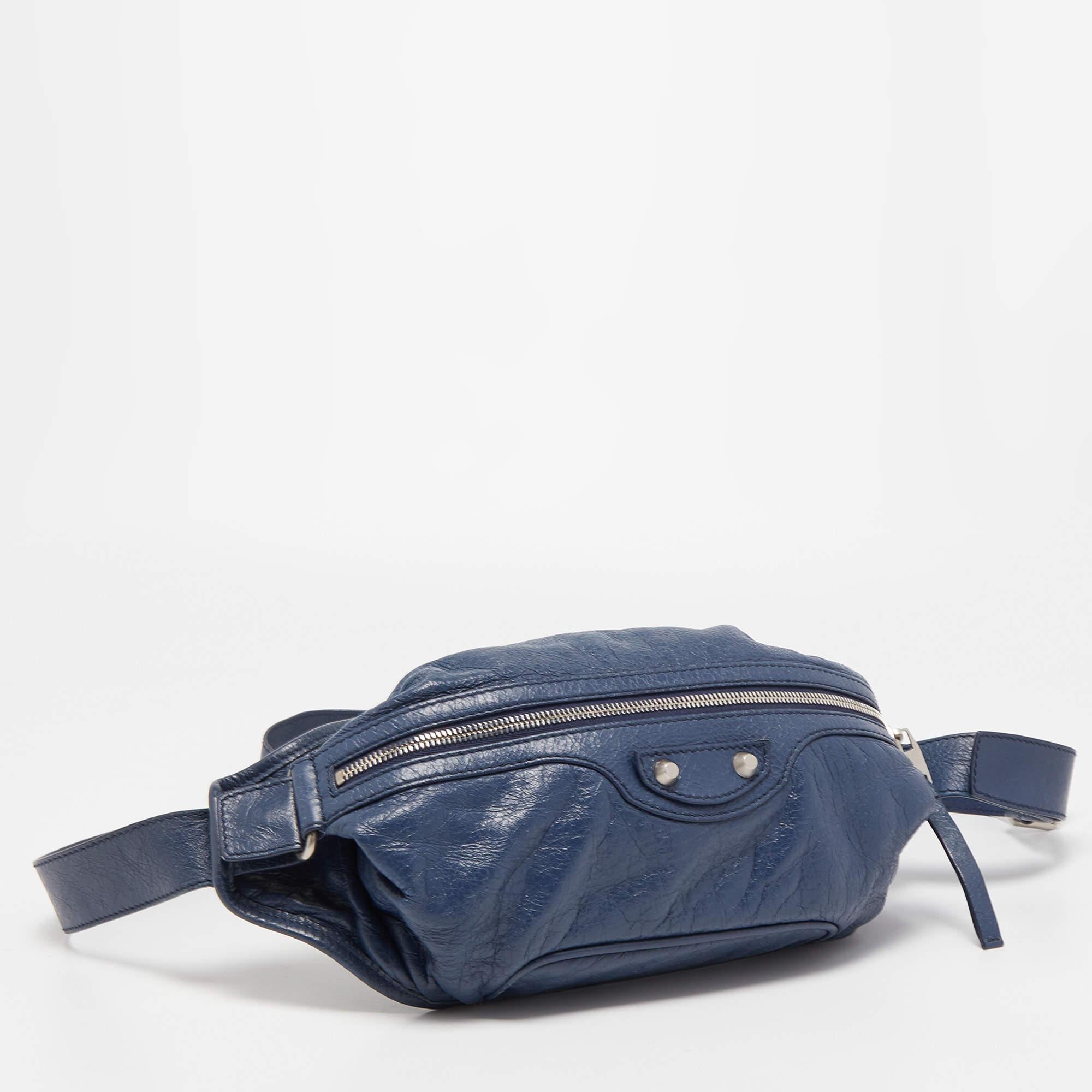 Men's Balenciaga Blue Leather Neo Lift Body Bag