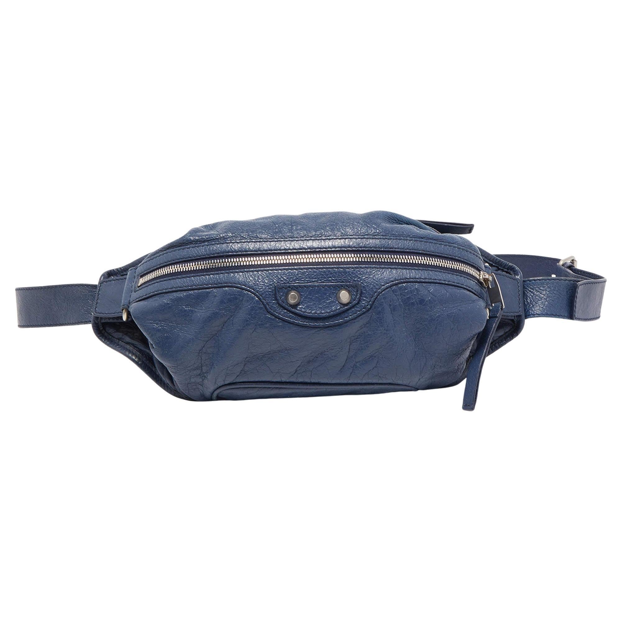 Balenciaga Blue Leather Neo Lift Body Bag