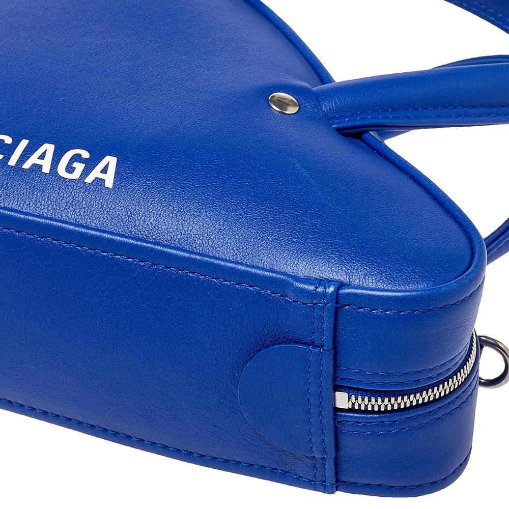 Balenciaga Blue Leather Triangle Electric Duffle Bag 5