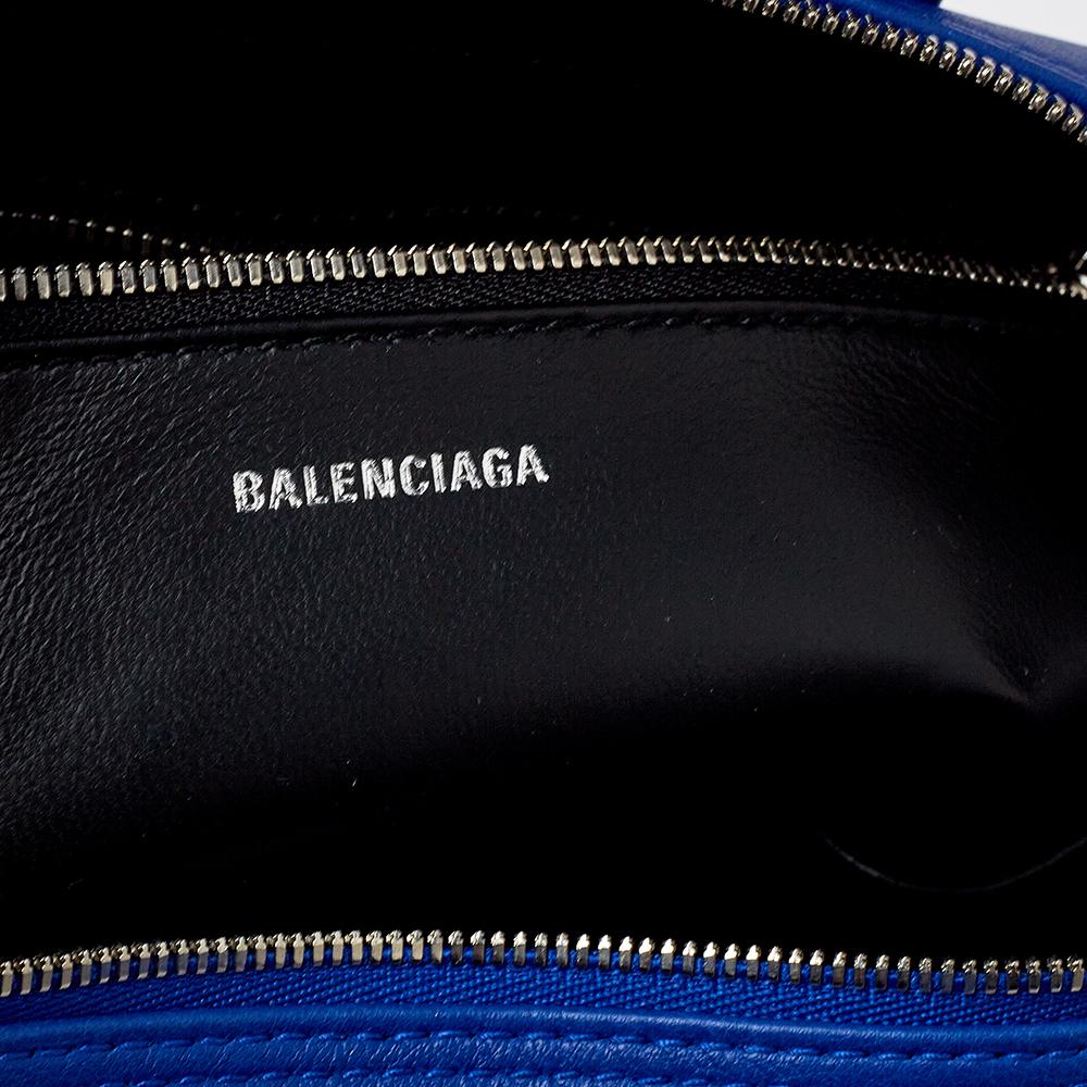 Balenciaga Blue Leather Triangle Electric Duffle Bag 2