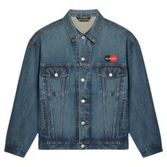 Balenciaga Blue Logo Denim Jacket (Fr48  M)