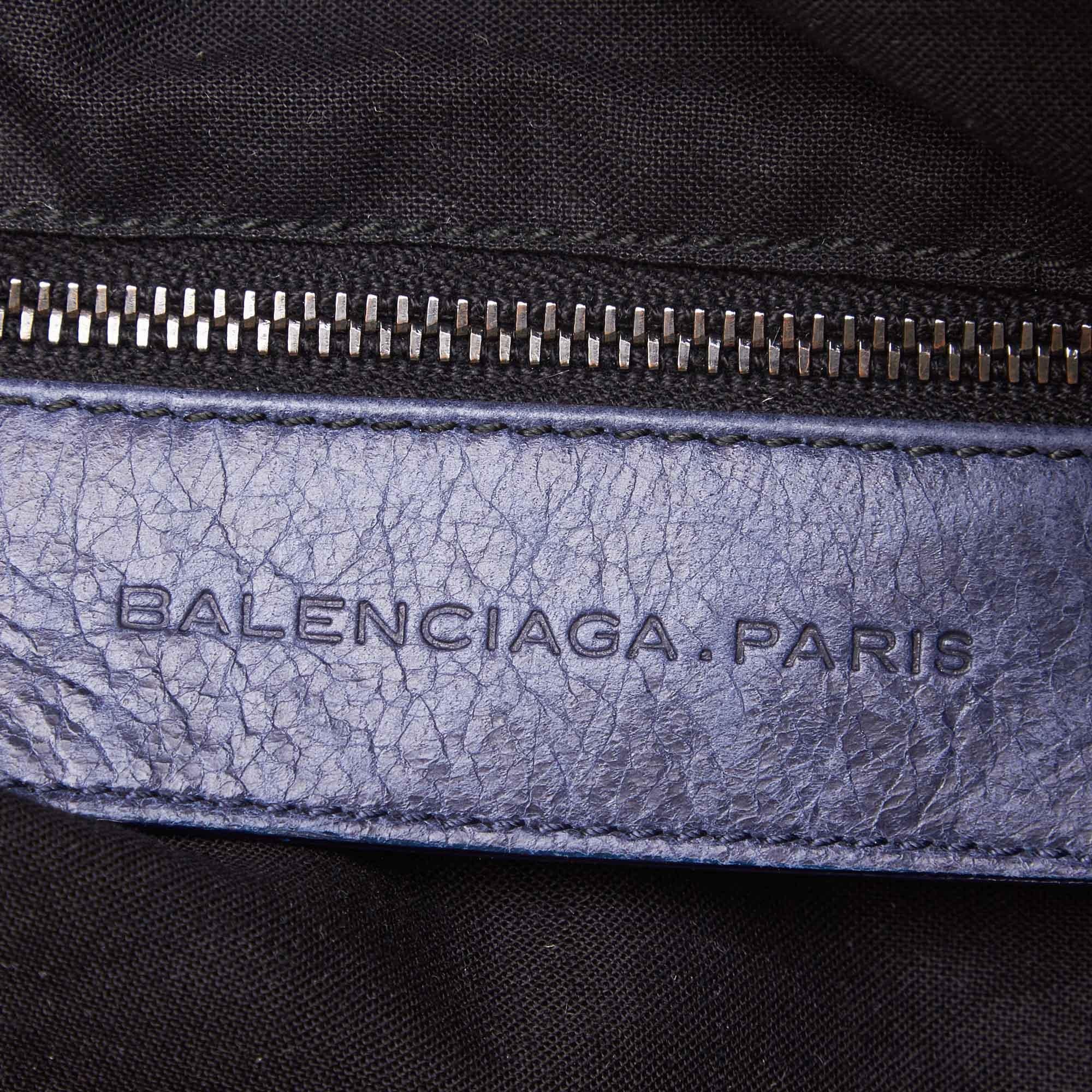 Balenciaga Blue Motocross Leather Handbag 1