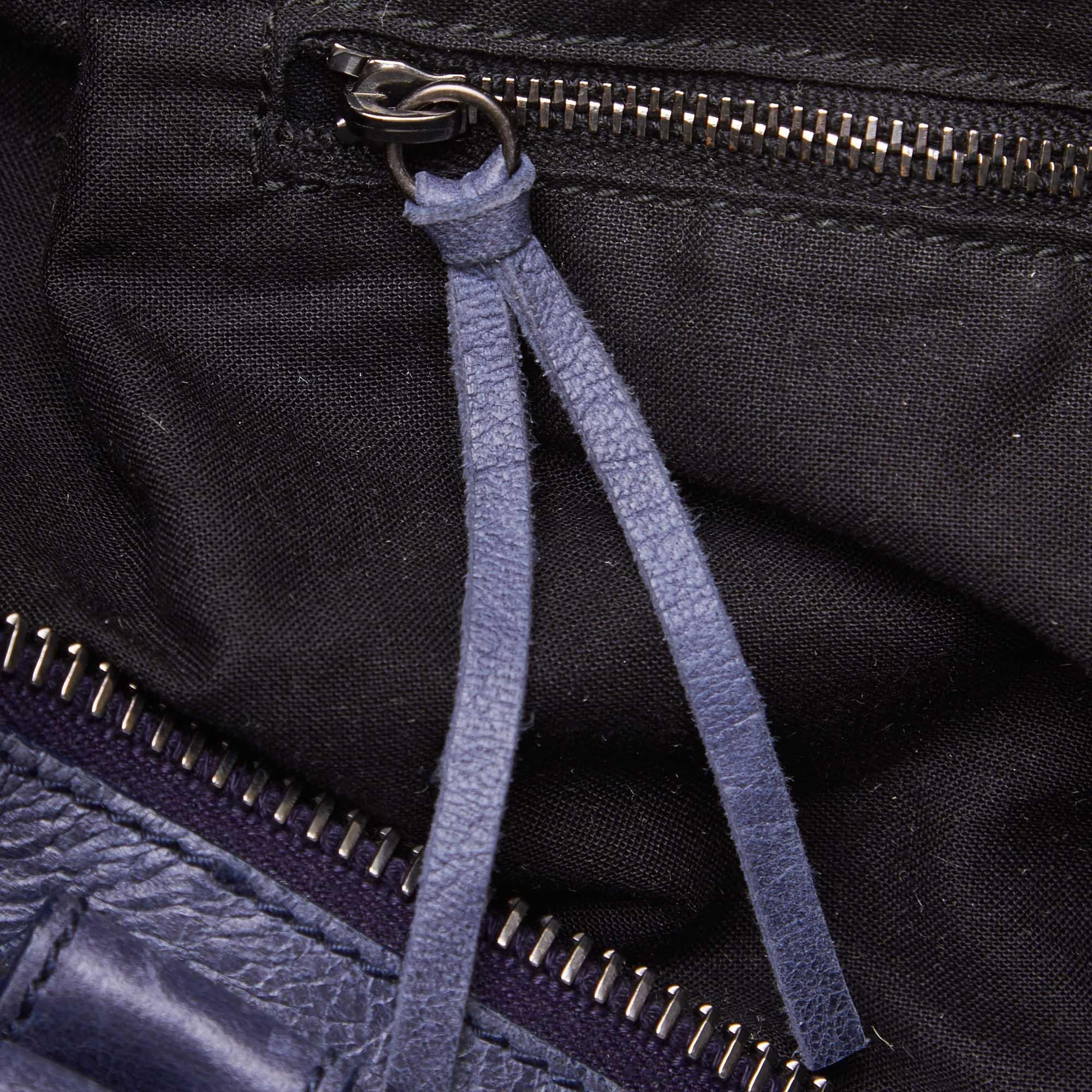 Balenciaga Blue Motocross Leather Handbag 3
