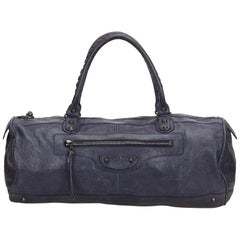 Balenciaga Blue Motocross Leather Handbag