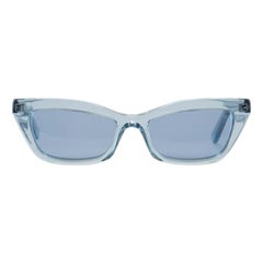 Occhiali da sole rettangolari blu Balenciaga