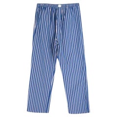 Balenciaga Blue, Red and White Striped Cotton Trousers