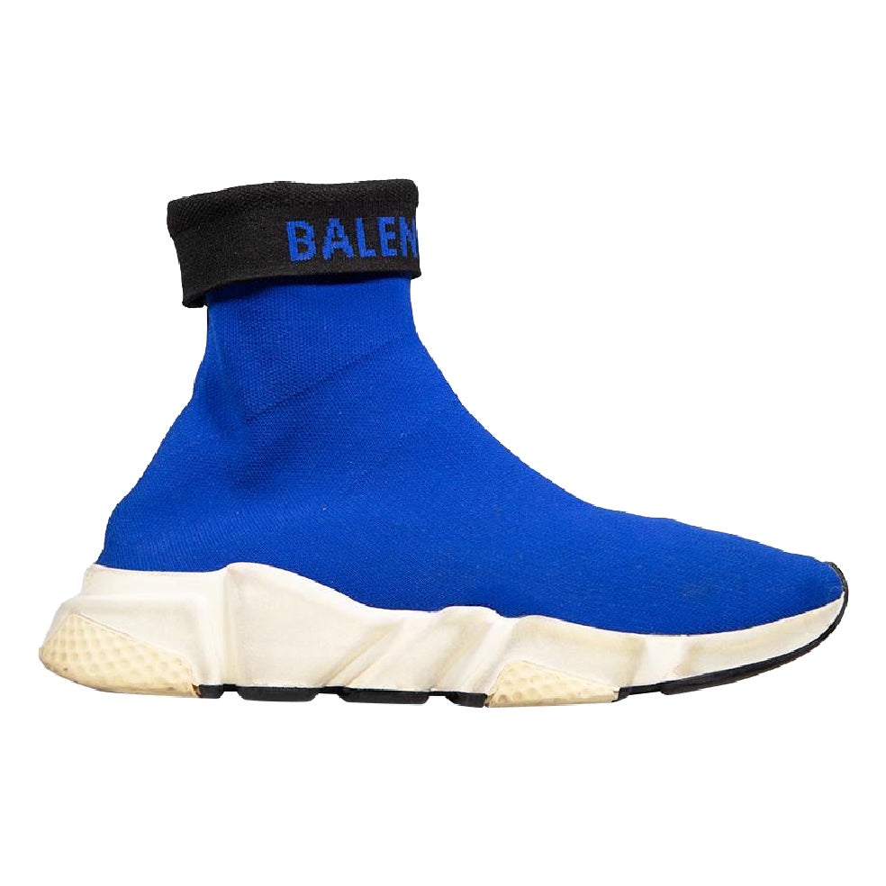 Balenciaga Blue Speed Sock Trainers Size UK 6