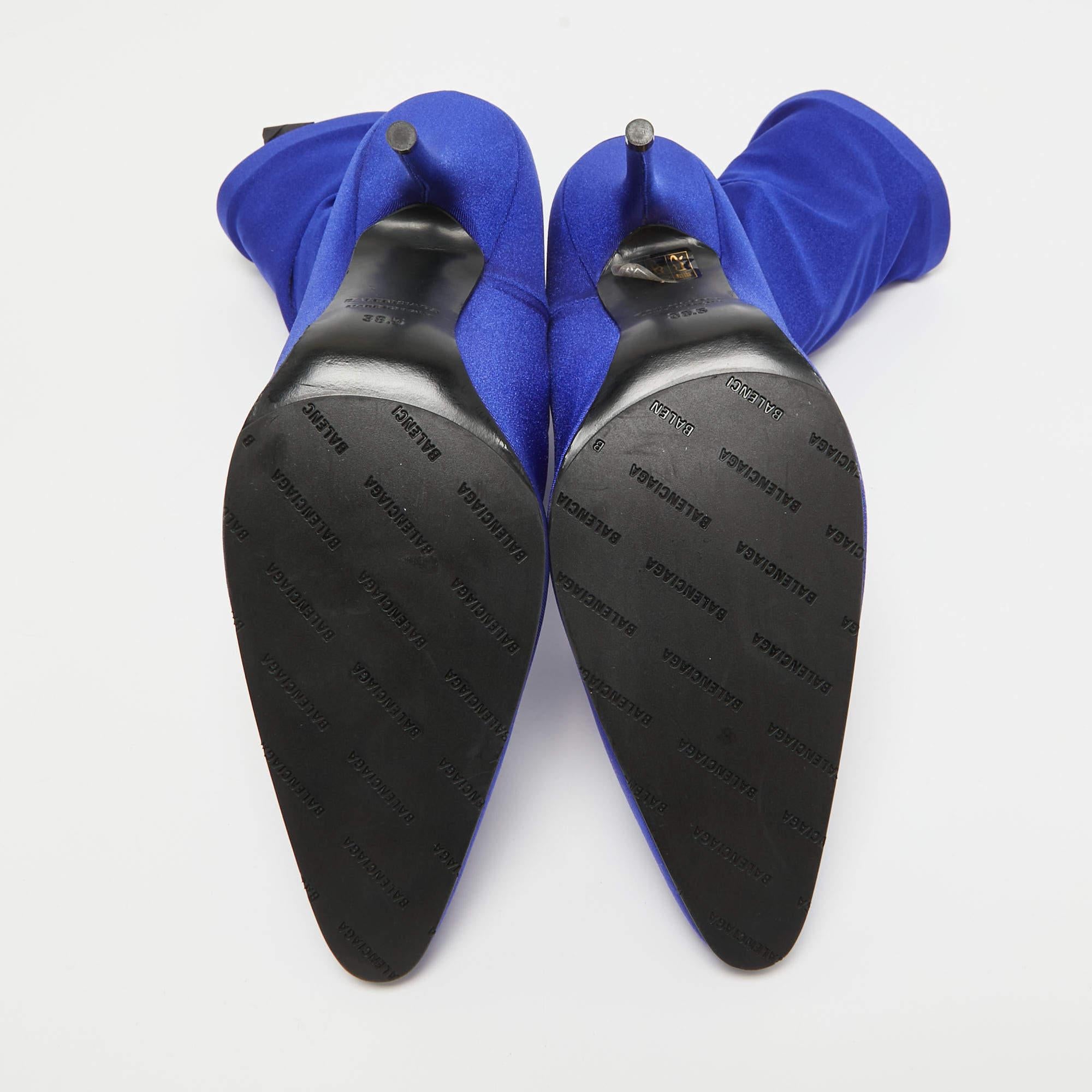 Balenciaga Botines de tejido elástico azul talla 38.5 en venta 1