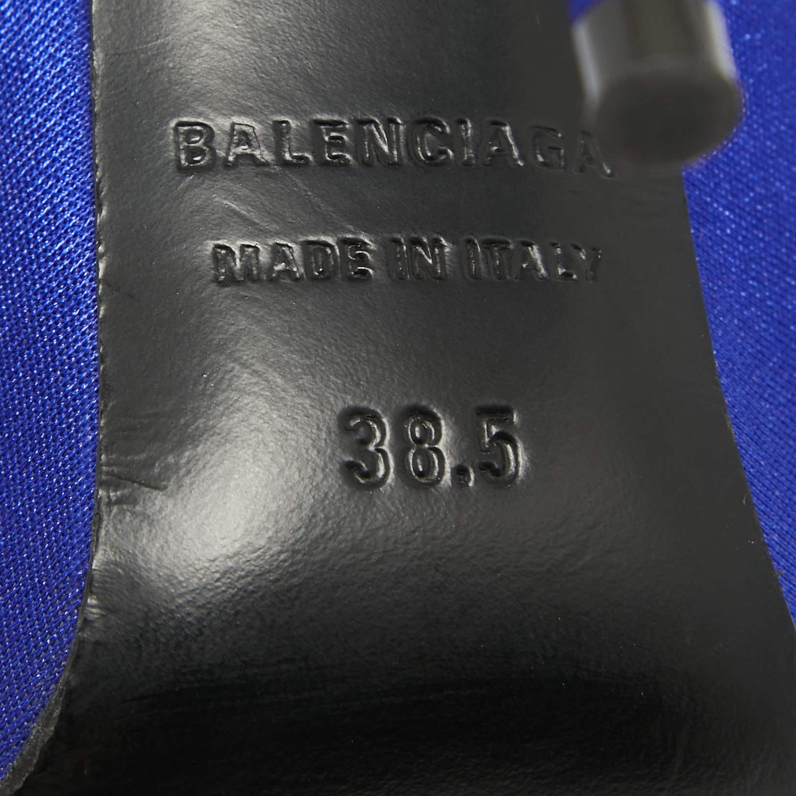 Balenciaga Botines de tejido elástico azul talla 38.5 en venta 3