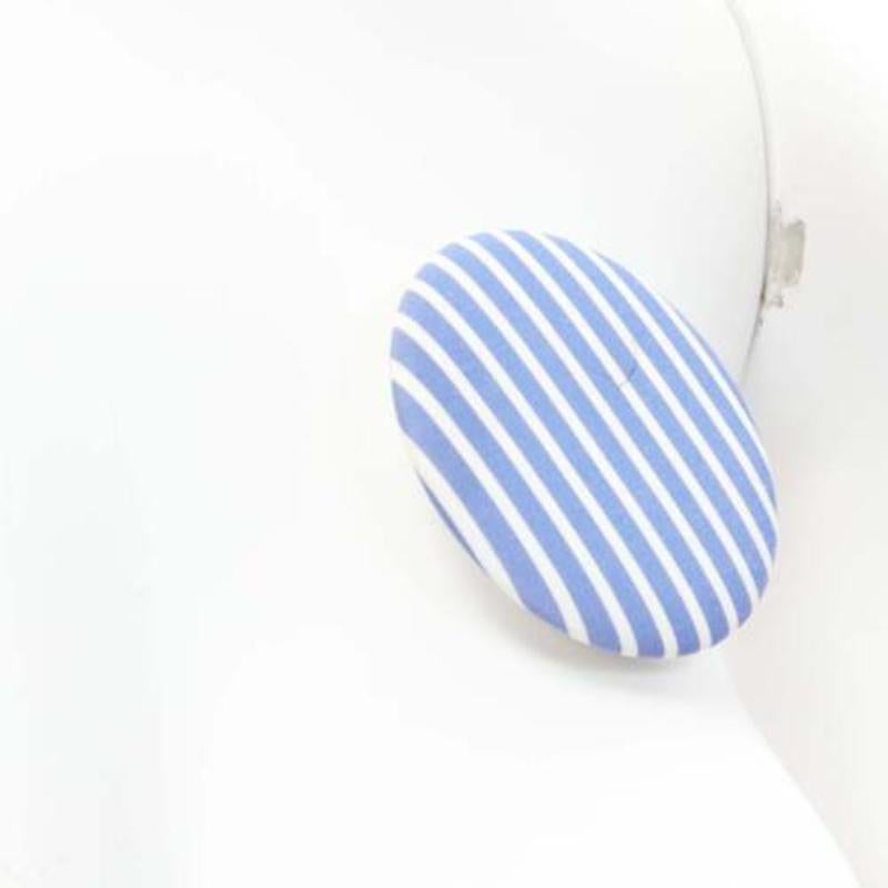 Balenciaga orecchini con borchie in tessuto a righe blu Set 3 in vendita 1