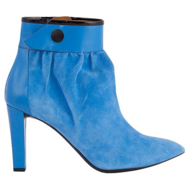 BALENCIAGA blue suede Ankle Boots Shoes 41 at 1stDibs