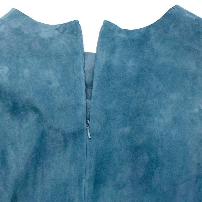 forstyrrelse gips Masaccio Balenciaga Blue Suede Sleeveless Mini Dress - Size US 8 For Sale at 1stDibs  | balenciaga suede dress, blue suede balenciaga