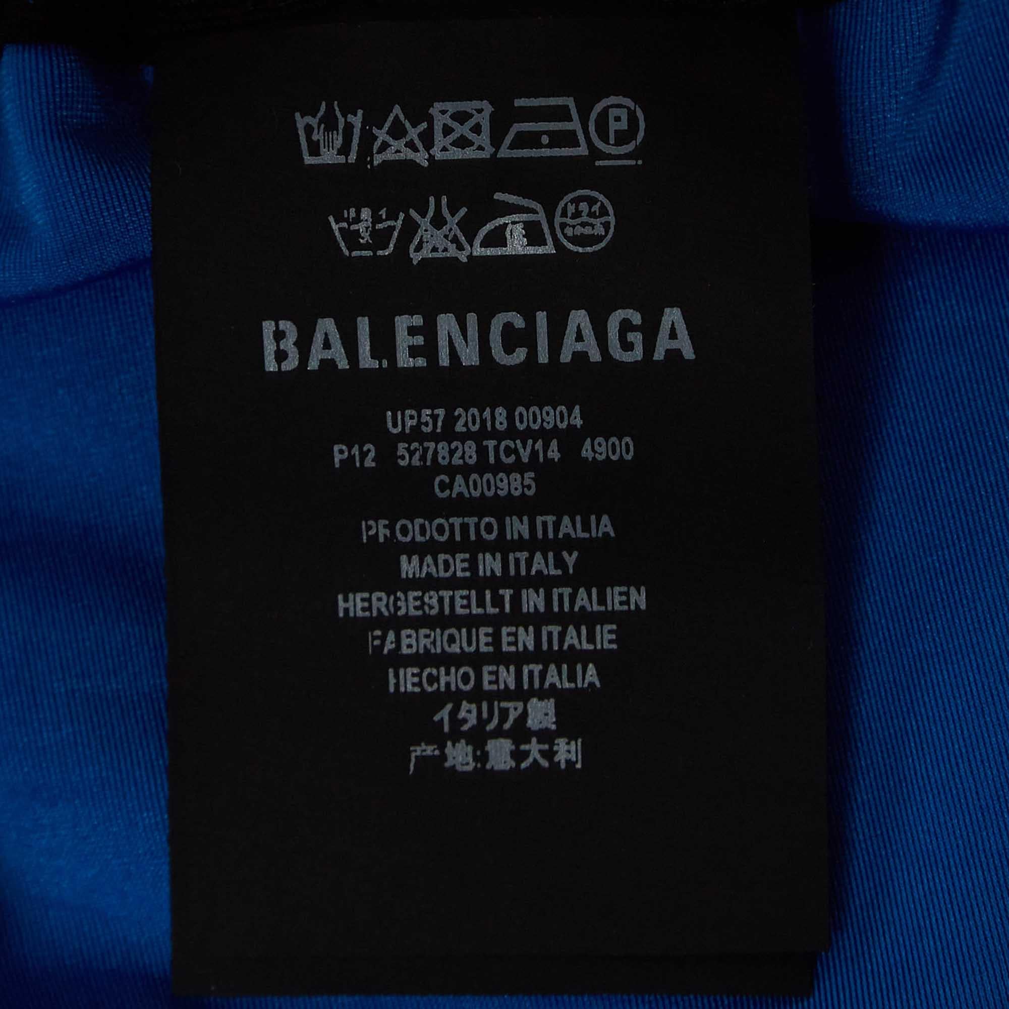 Balenciaga Pantaloni a gamba larga in velluto blu M. in vendita 2