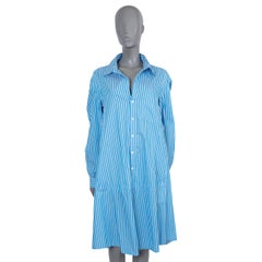 Balenciaga blu bianco rosso cotone 2020 Camicia a righe POPLIN Abito 34 XS