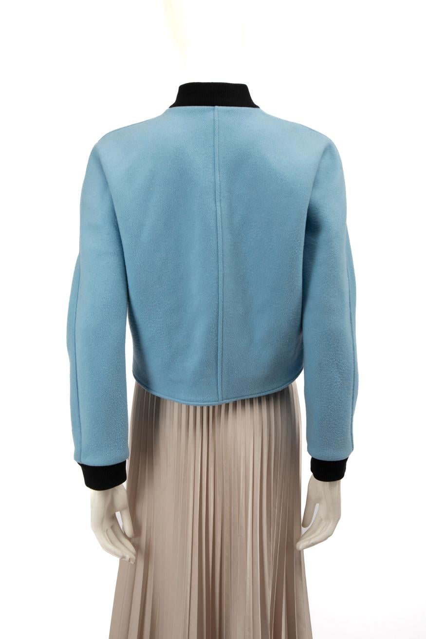 Gray Balenciaga Blue Wool Bomber Jacket Size S