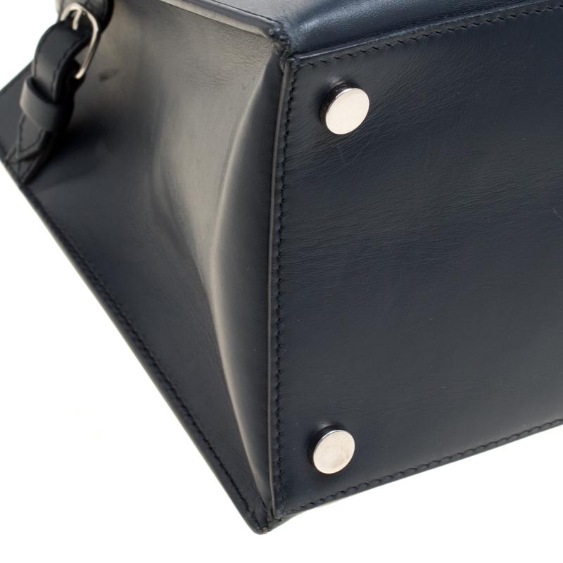 Balenciaga Blue/Yellow Leather Work S Top Handle Bag In Good Condition In Dubai, Al Qouz 2