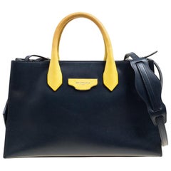 Balenciaga Blue/Yellow Leather Work S Top Handle Bag