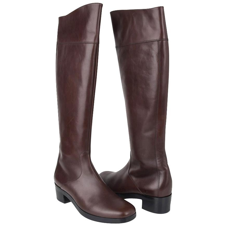 Balenciaga Boot Sleek Knee High Rich Cordovan 36.5 / 6.5 New For Sale