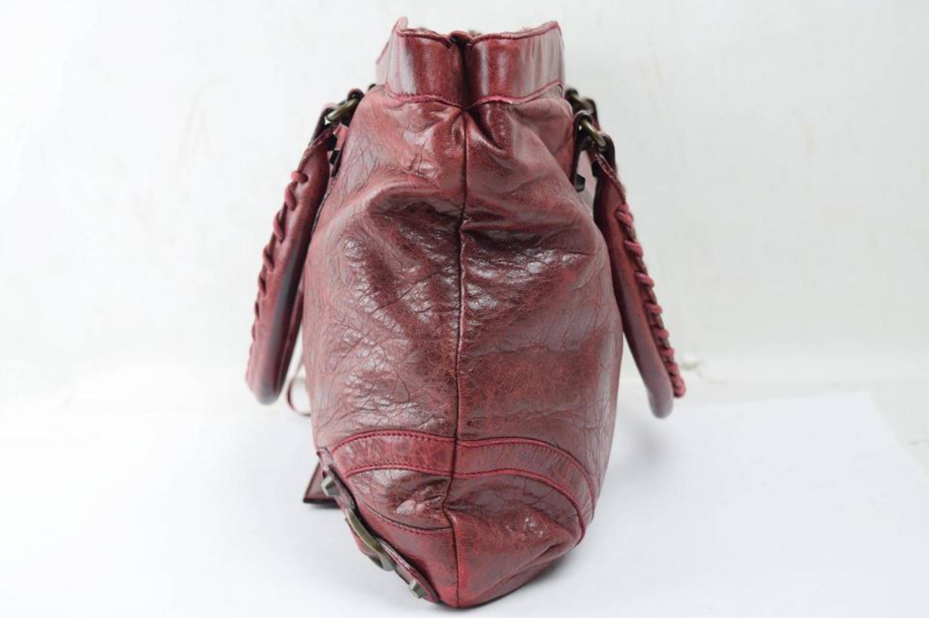 Balenciaga Bordeaux Chevre Purse Handbag 866829 Red Leather Satchel For Sale 1